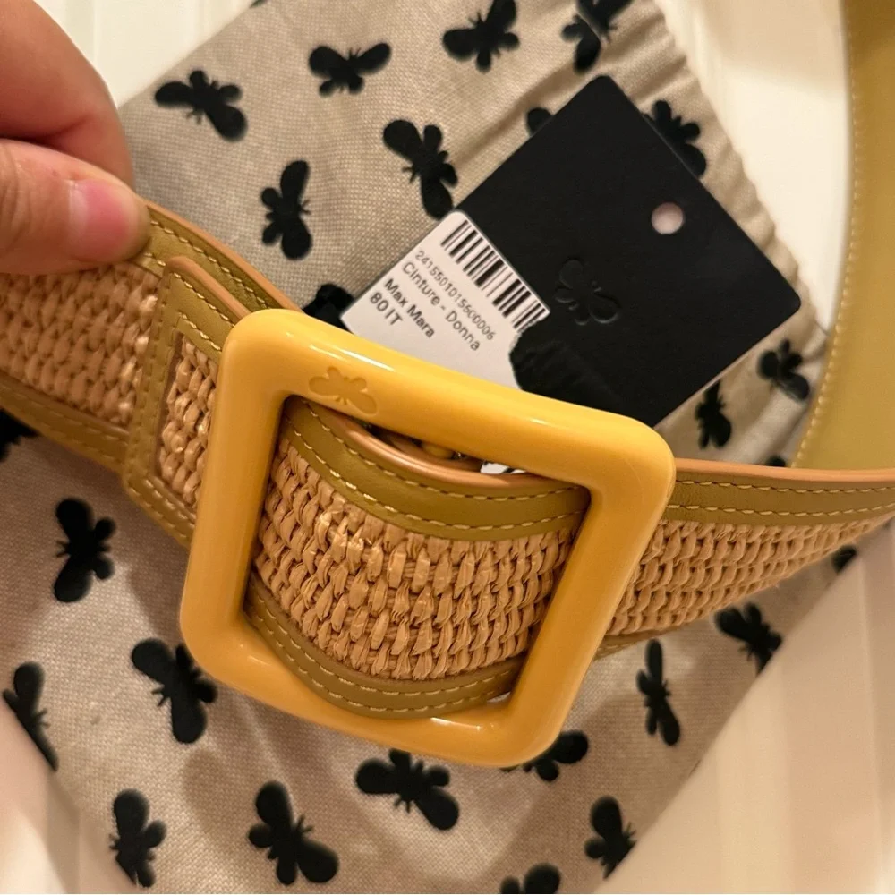 NWT Weekend Max Mara Label-cut Raffia Effect Belt Size: Medium Spring/Summer